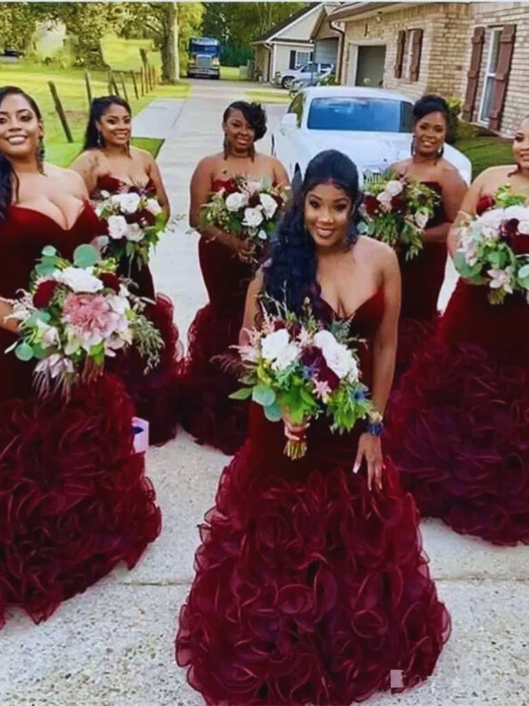 Women's Burgundy Bridesmaid Dresses