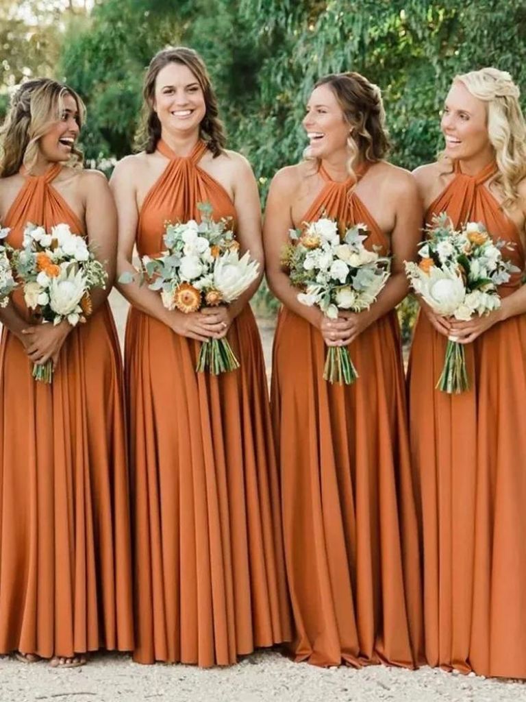 Burnt Orange Bridesmaid Dresses