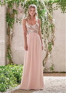 Pink A - Line Sequin Rose Gold Bridesmaid Dresses 2