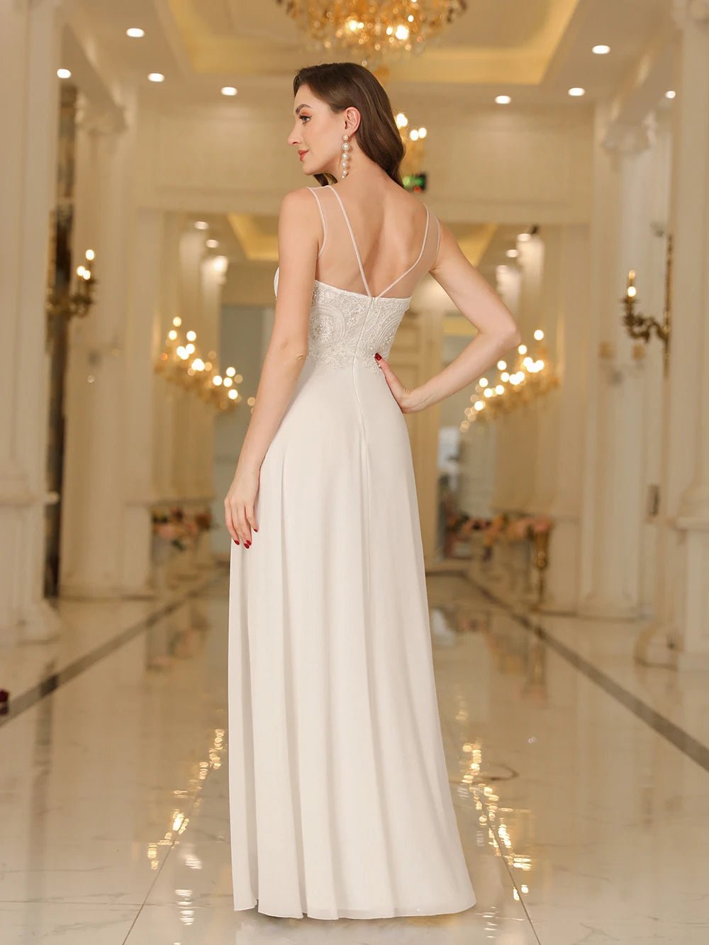 A-Line Sleeveless Lace Applique bridesmaid Dress