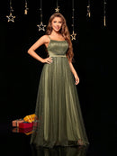 Army Green Army Green Spaghetti Straps Sequin Ball Gown Dresses S