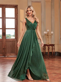 Dark Green Dark Green Sexy V - Neck Formal Evening Dress S