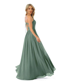 Mint Green Elegant Chiffon Mint Green Long Bridesmaid Dress 4