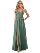 Mint Green Elegant Chiffon Mint Green Long Bridesmaid Dress 4