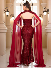 Burgundy Elegant Strapless Sequin Prom Dresses S