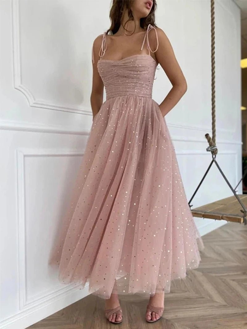 Elegant Sweetheart Backless Sparkle Dress