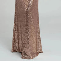 Gold Gold Sequins Mermaid Bridesmaid Dress 2