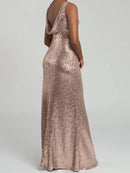 Gold Gold Sequins Mermaid Bridesmaid Dress 2