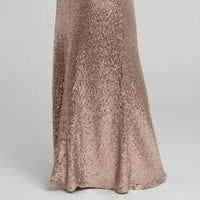 Gold Gold Sequins Mermaid Bridesmaid Dress 2