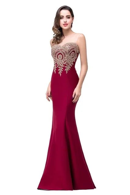 Burgundy / 2 / Floor Length