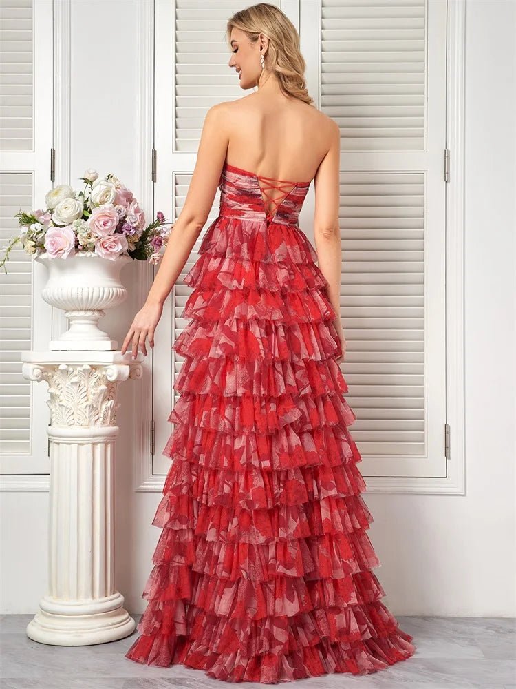 Haute Couture Strapless Chiffon Prom Dress