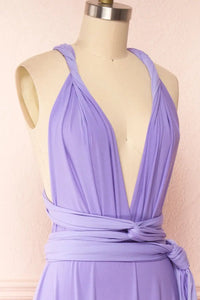 Lilac Long Convertible Multiway Bridesmaid Dress 2