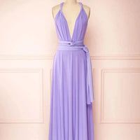 Lilac Long Convertible Multiway Bridesmaid Dress 2