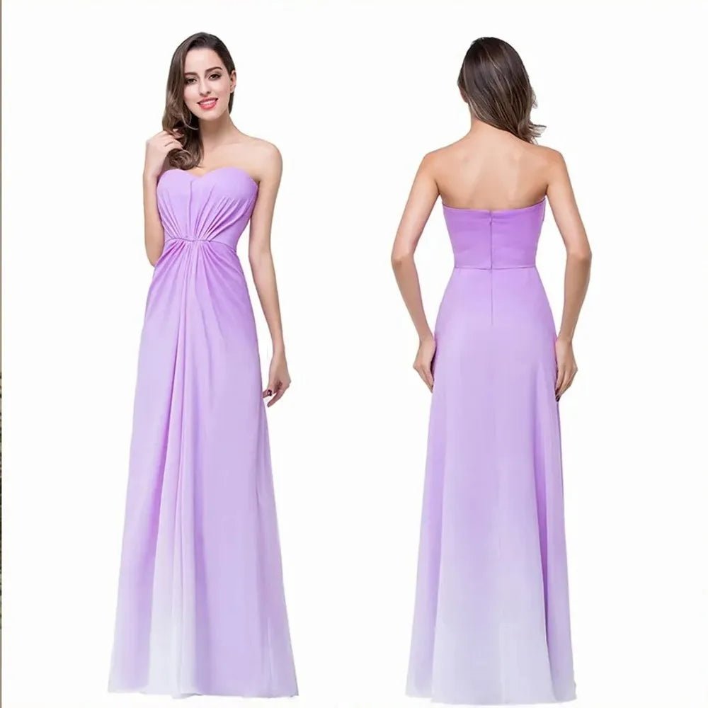 Pleated Strapless Chiffon Bridesmaid Dress