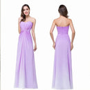 Lilac Pleated Strapless Chiffon Bridesmaid Dress 2