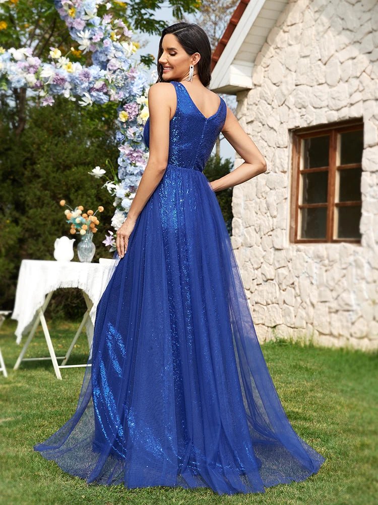 Royal Blue Elegant Embellished Bridesmaid Dress