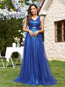 Royal Blue Royal Blue Elegant Embellished Bridesmaid Dress S