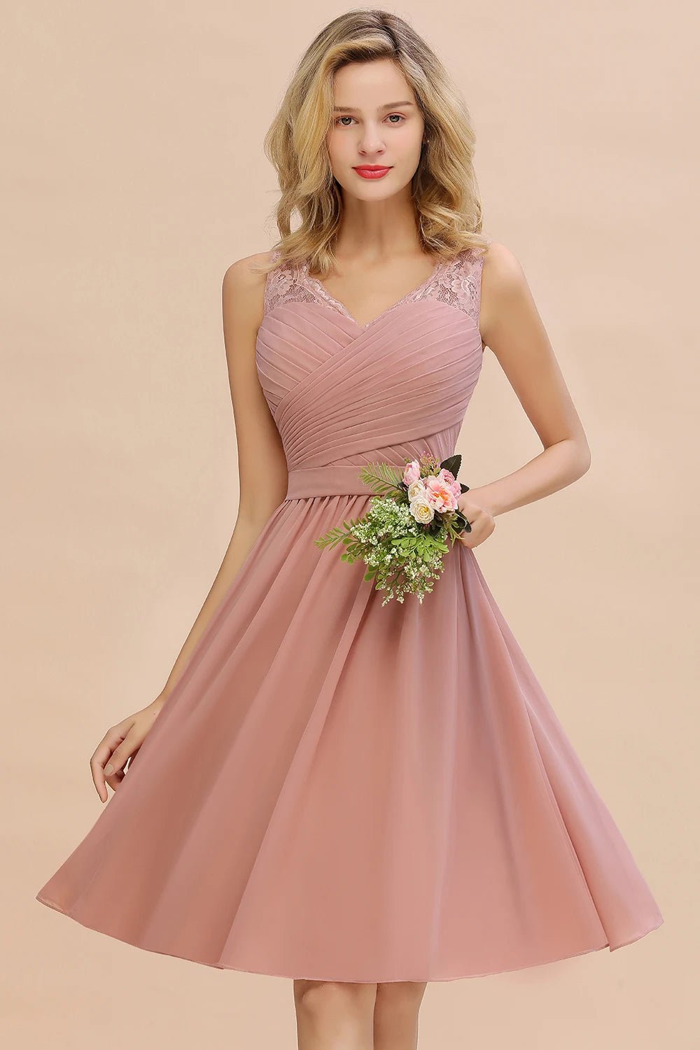 Short A-line Skirt Chiffon Bridesmaid Dresses