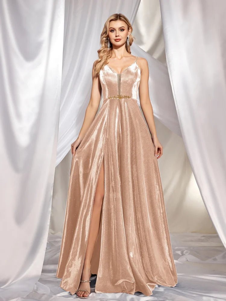 Spaghetti Strap A-line Sweetheart-neck Satin Formal Dress