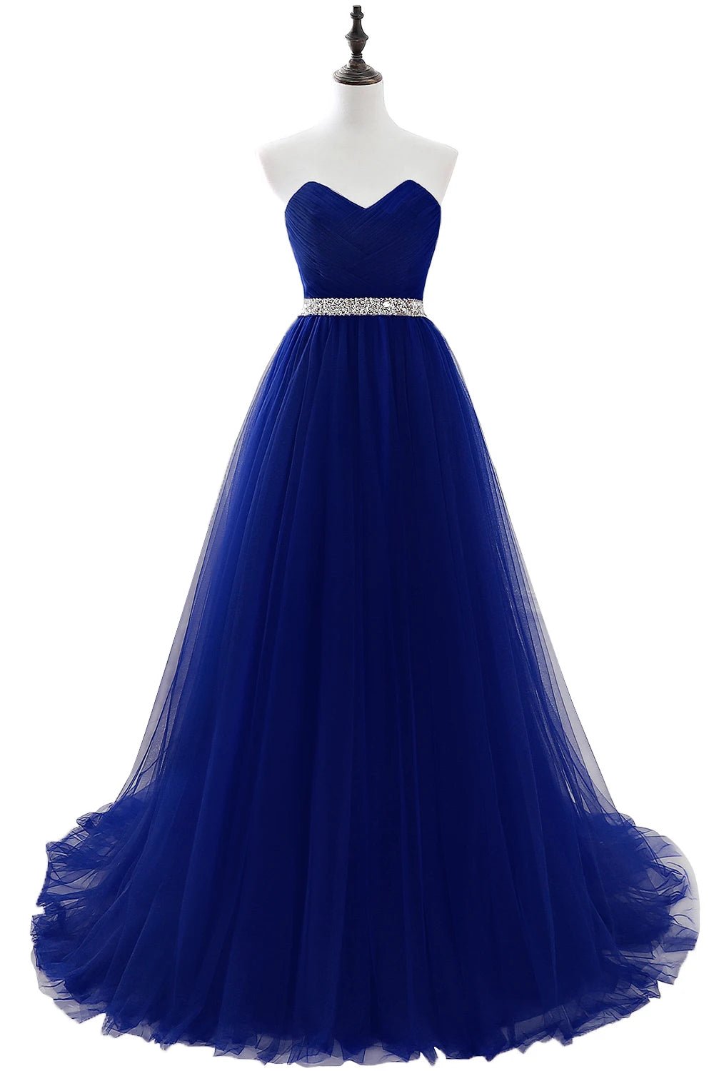 Royal Blue Strapless Chiffon Ball Gowns Evening Dress 2