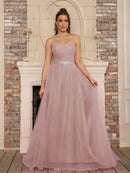 Dusty Pink Sweetheart A - line Elegant Chiffon Bridal Party Dress 2