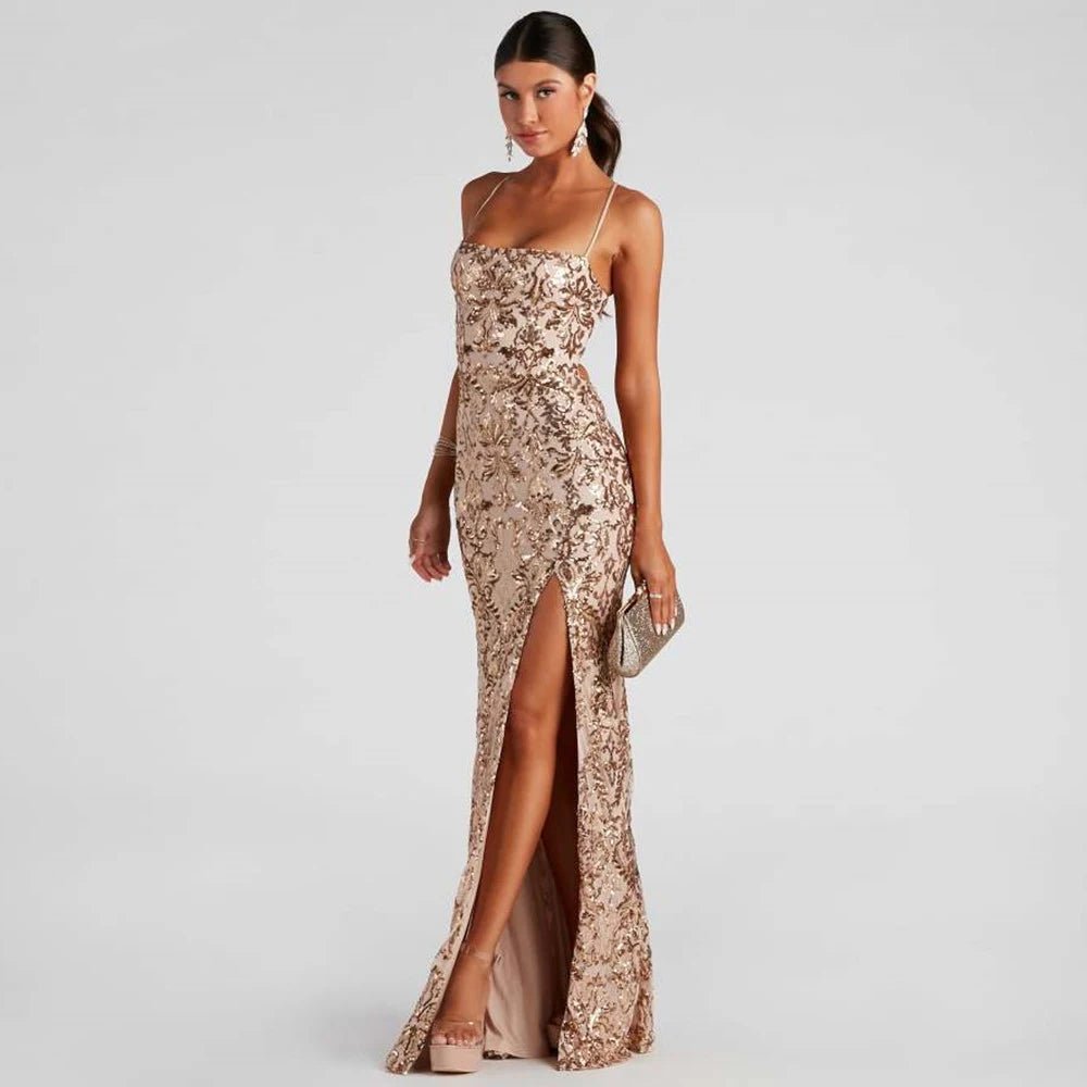 Women's Shiny Sequin Mermaid Evening Dress