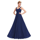 Royal Blue A - Line Sweetheart Spaghetti Straps Pleated Chiffon Bridesmaid Dress 2