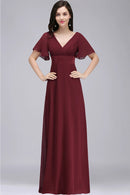 Green Backless A Line Plus Size Chiffon Bridesmaid Dress 16W