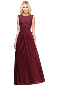 Burgundy Chiffon Sweetheart Floor - Length Bridesmaid Dress 2