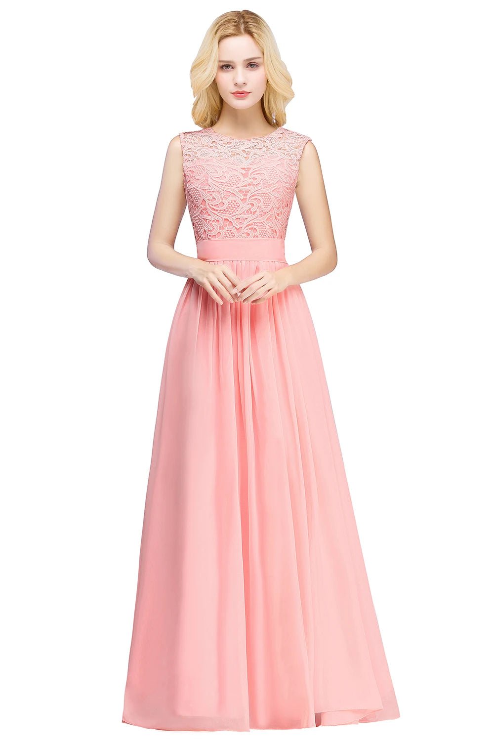 Dark Pink Chiffon Sweetheart Floor - Length Bridesmaid Dress 2