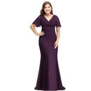 Grape Elegant Burgundy Chiffon Bridesmaid Mermaid Dress 2