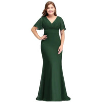 Green Elegant Burgundy Chiffon Bridesmaid Mermaid Dress 2