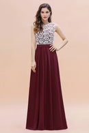 Burgundy Elegant Floor Length Sequins Bridesmaid Dresses 2