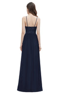 royal blue Floor Length A - Line Sequin And Chiffon Bridesmaid Dress 2