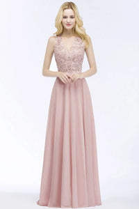 dusty pink Lace Floral Embroidered Bridesmaid Dress 2