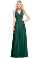 Green Lace Floral Embroidered Bridesmaid Dress 2