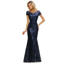 navy blue Long Mermaid Sequin Navy Blue Bridesmaid Dress 2