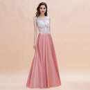 Pink Pink Satin A - line Beaded Bridesmaid Dress 2