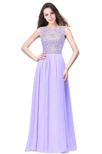 Lilac Plus Size Backless A - line Long Bridesmaid Dresses 2