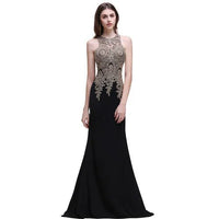 Black Plus Size Lace Embroidered Mermaid Bridesmaid Dress 2