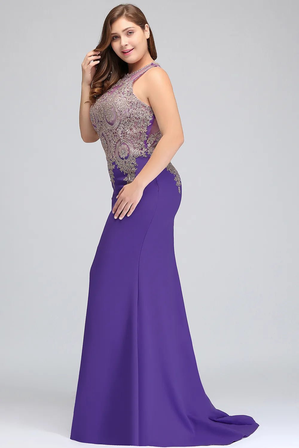 Plus Size Lace Embroidered Mermaid Bridesmaid Dress