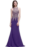 Purple Plus Size Lace Embroidered Mermaid Bridesmaid Dress 2