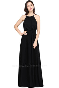 Black Sexy Hater Floor - Length Chiffon Bridesmaid Dress 2