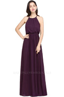 Grape Sexy Hater Floor - Length Chiffon Bridesmaid Dress 2