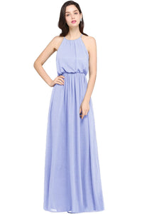 Lavender Sexy Hater Floor - Length Chiffon Bridesmaid Dress 2