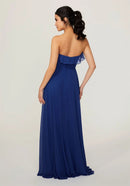 Navy Blue Sweetheart Flirty High Slit Chiffon Bridesmaid Dress 2